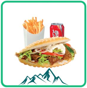 Kbebab, Pommes und Coca Cola